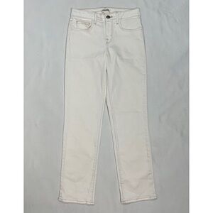 New L'Agence Off White With Topstitching Jeans Size 25